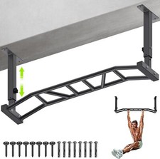 48" Ceiling Mounted Pull Up Bar, Heavy Duty Multi-Grip Chin Up Bar,Mounted