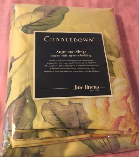 Cuddledown Sateen Duvet Cover, Yellow/Pink Floral 400 TC 100% Cotton 68 w x 86 l