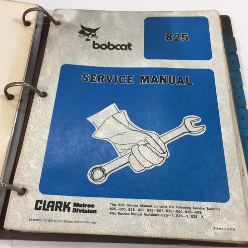 Genuine 1983 Bobcat 825 Dealer Service Manual Binder 6549899 - Picture 4 of 14