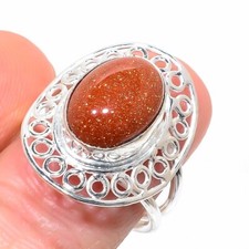 Red Sunstone Gemstone 925 Sterling Silver Jewelry All Size Ring For Gift