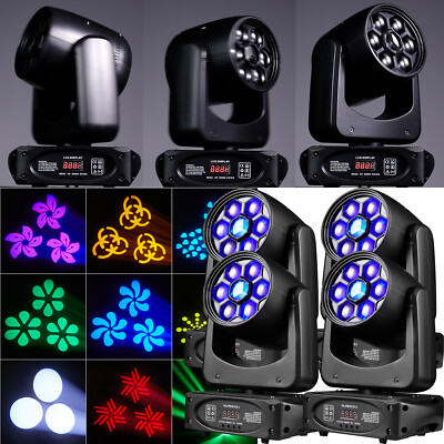 4x 150W Moving Head RGBW Beam 8 Gobo 3 Prisma LED Disco Licht DMX512 Bühnenlicht