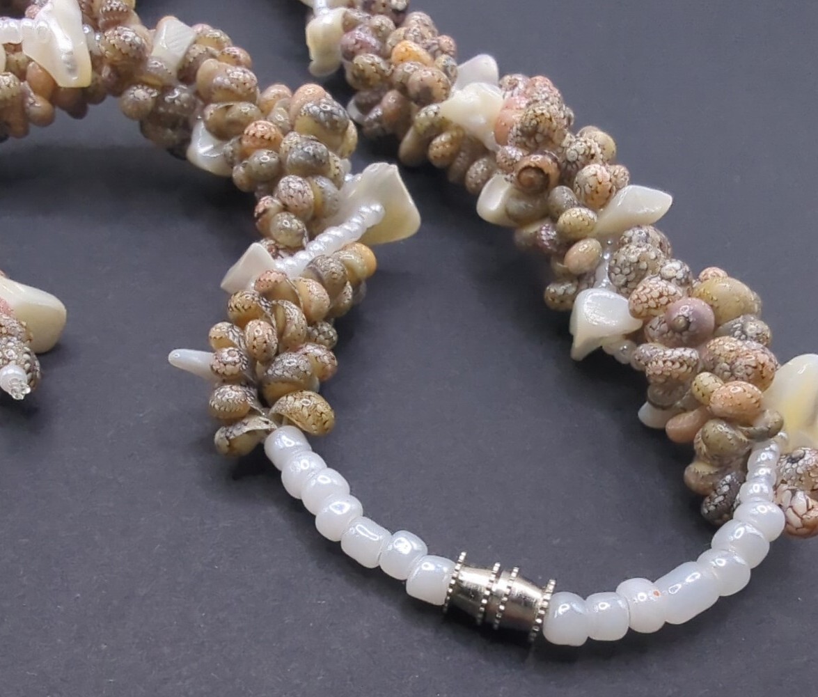 Statement Marble Pendant Statement Necklace Shell… - image 5