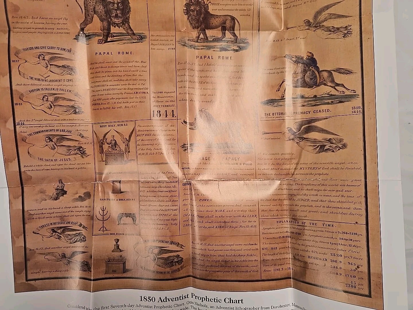 1850 Adventist Prophetic Chart 1995 Del Webb Print Visions of Daniel ...