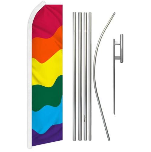 Rainbow Swooper Advertising Flag & Pole Kit