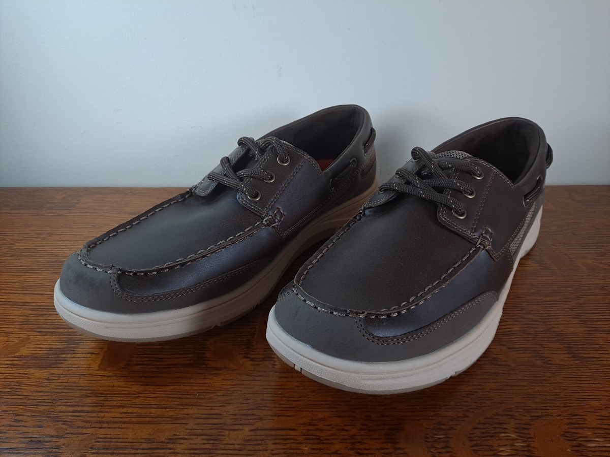 Magellan Outdoors Men\'s 9 Faux Leather Casual Boat Shoes Brown Loafers Preppy Magellan Outdoors Leather Boat Shoes Men main image 4