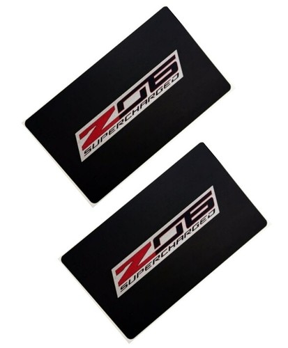 Fits 2016-2019 C7 Corvette - Visor Label Decal Covers With Z06 Supercharged Logo - Picture 2 of 2