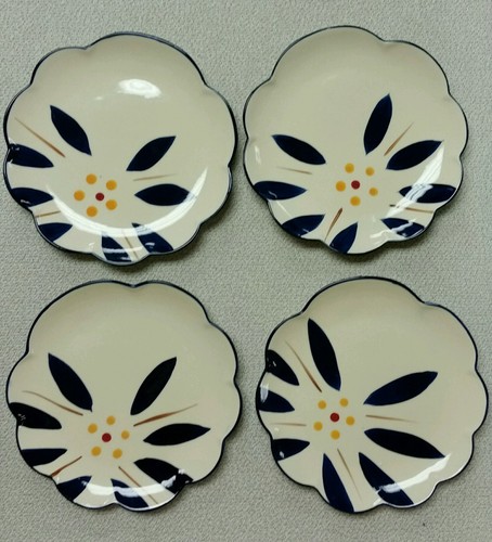 Set 4 Temp-tations Temptations Tara Old World Vivid Blue 8" Salad Dessert Plates - 第 1/2 張圖片