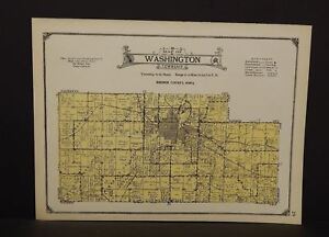 iowa bremer county 1927 w13 township map washington