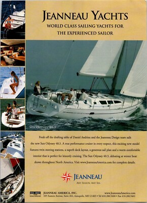 Jeanneau Yachts Sun Odyssey 40.3 Jeanneau America Inc Original Vintage Print Ad
