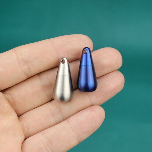 EDC Pure Titanium Waterproof Pill Box Case Holder Container Necklace Pendant - Picture 1 of 26