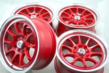 15 Red Wheels Aveo Integra Cobalt Crx Del Sol Corolla Accord 4x100 4x114.3 Rims