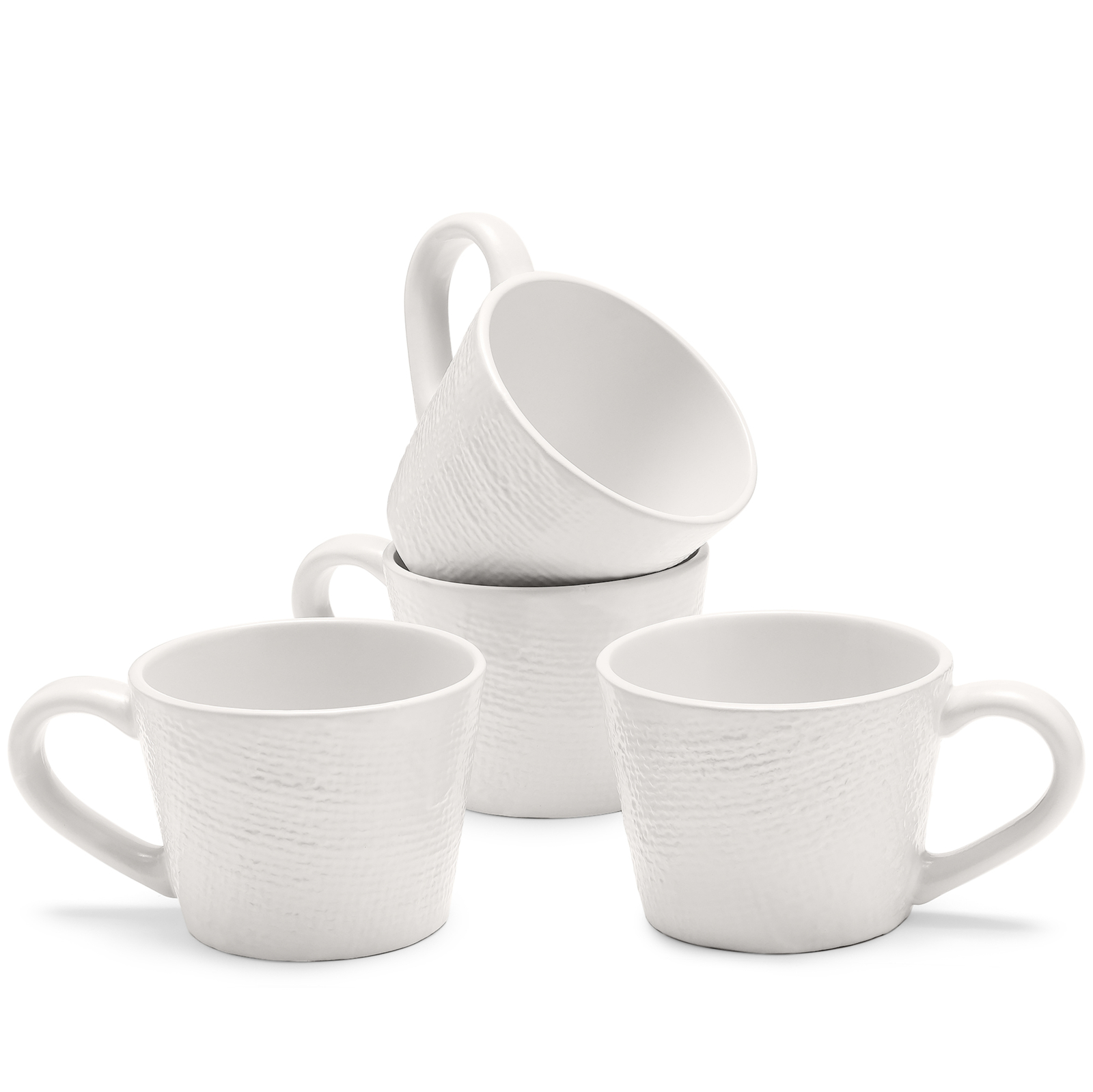Tazas de cafe - 4x Taza ceramica gres 350 ml - Juego de tazas desayuno té café