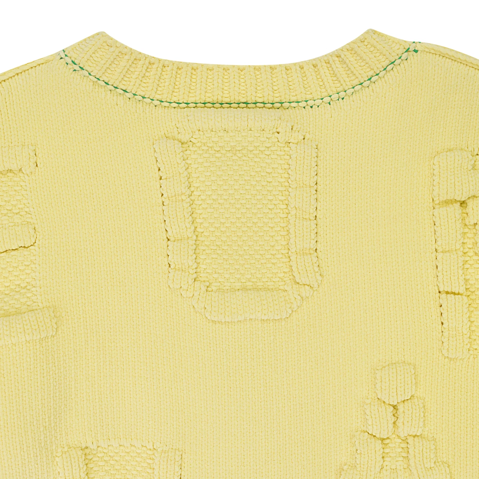 Maglione maglia ciniglia alfabeto giallo Bottega Veneta nuovo con etichette taglia XL $2150