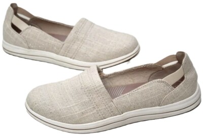 Clark's Cloud Steppers Breeze Step II Shoe Womens 9.5 M Natural Interest Slip-On