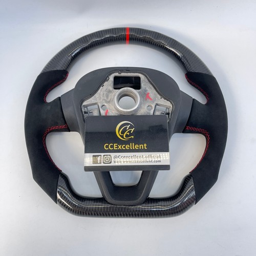 For Seat Leon Mk3 FR Cupra Ibiza Ateca 2014-2020 Carbon Alcantara Steering Wheel - Picture 9 of 9