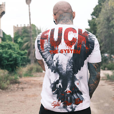 Neues Yakuza Herren Eagle Regular T-Shirt - Weiß