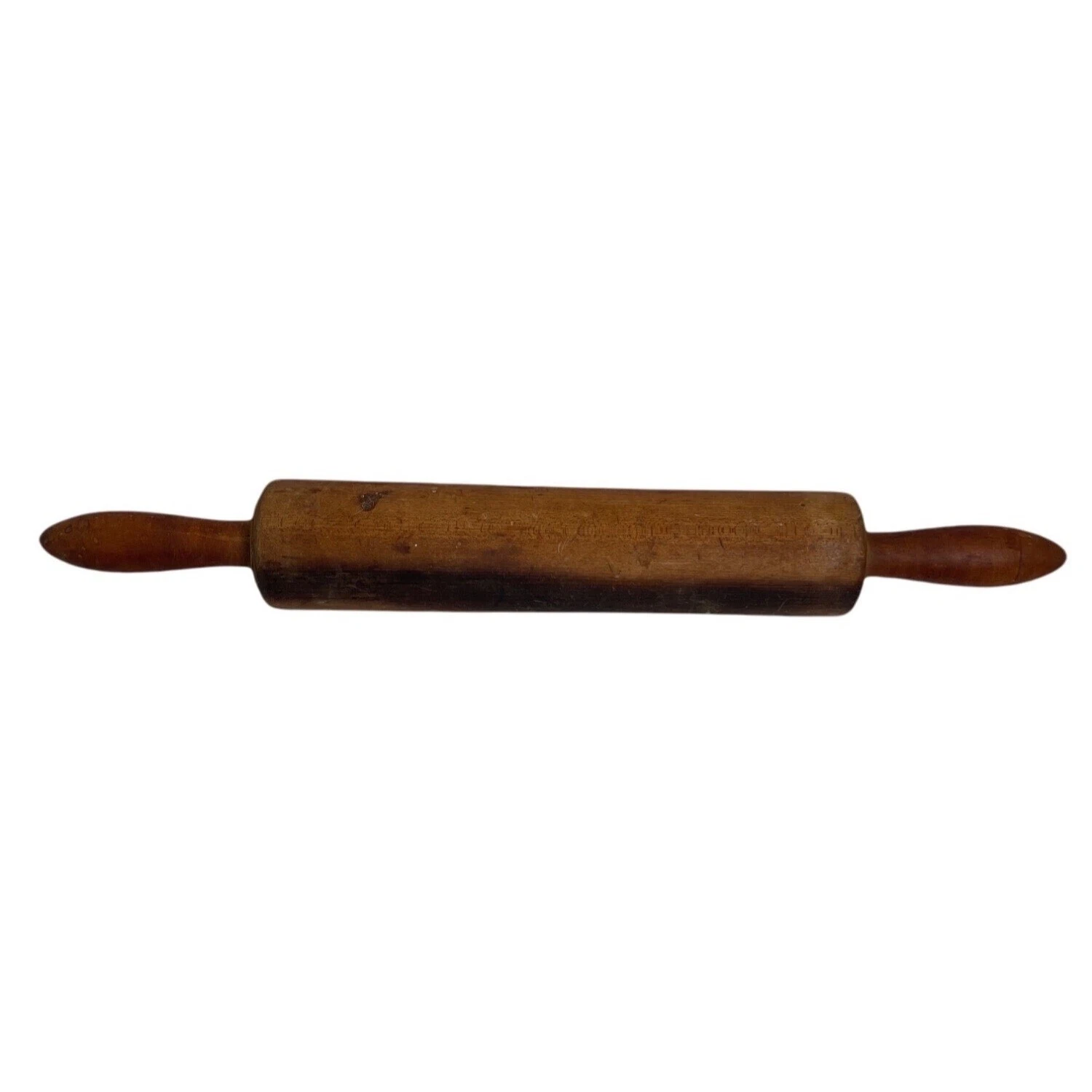 Vintage 17" Wood Rolling Pin Wood Handles Primitive Farmhouse Decor Baking