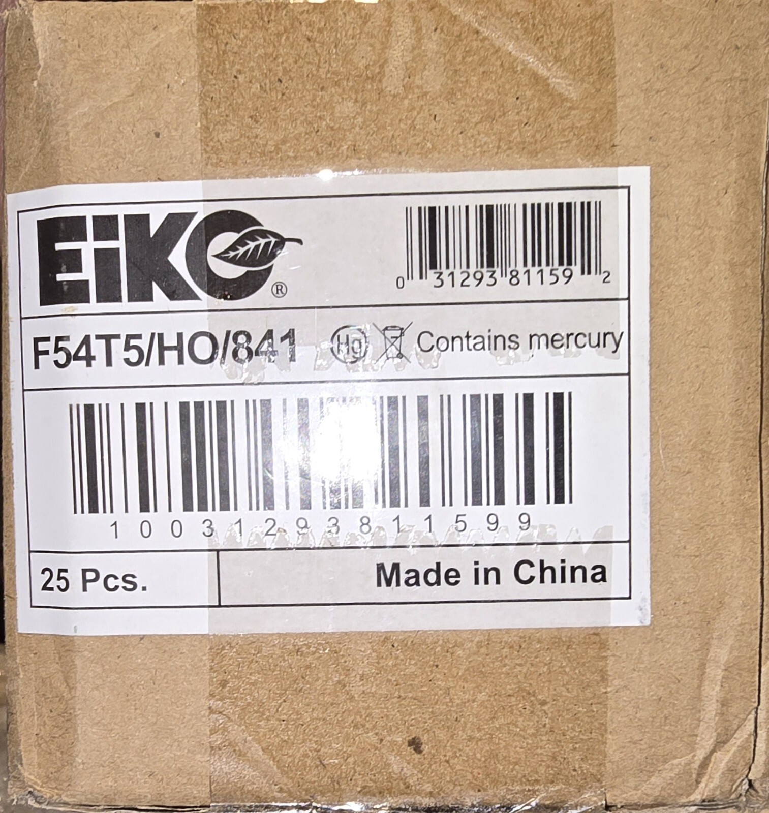 Box of 25 EiKO F54T5/HO/841 《54 Watt, 48", T5, Miniature Bi-pin (G5) Base》