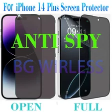 1/2 Pack  For  Apple  iPhone  14 Plus  Anti-Spy Privacy  Glass Screen  Protector