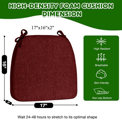 Seat Cushions For Kitchen Chairs Cushions Set of 2 Indoor Dining Room Chair C... - Picture 2 of 6