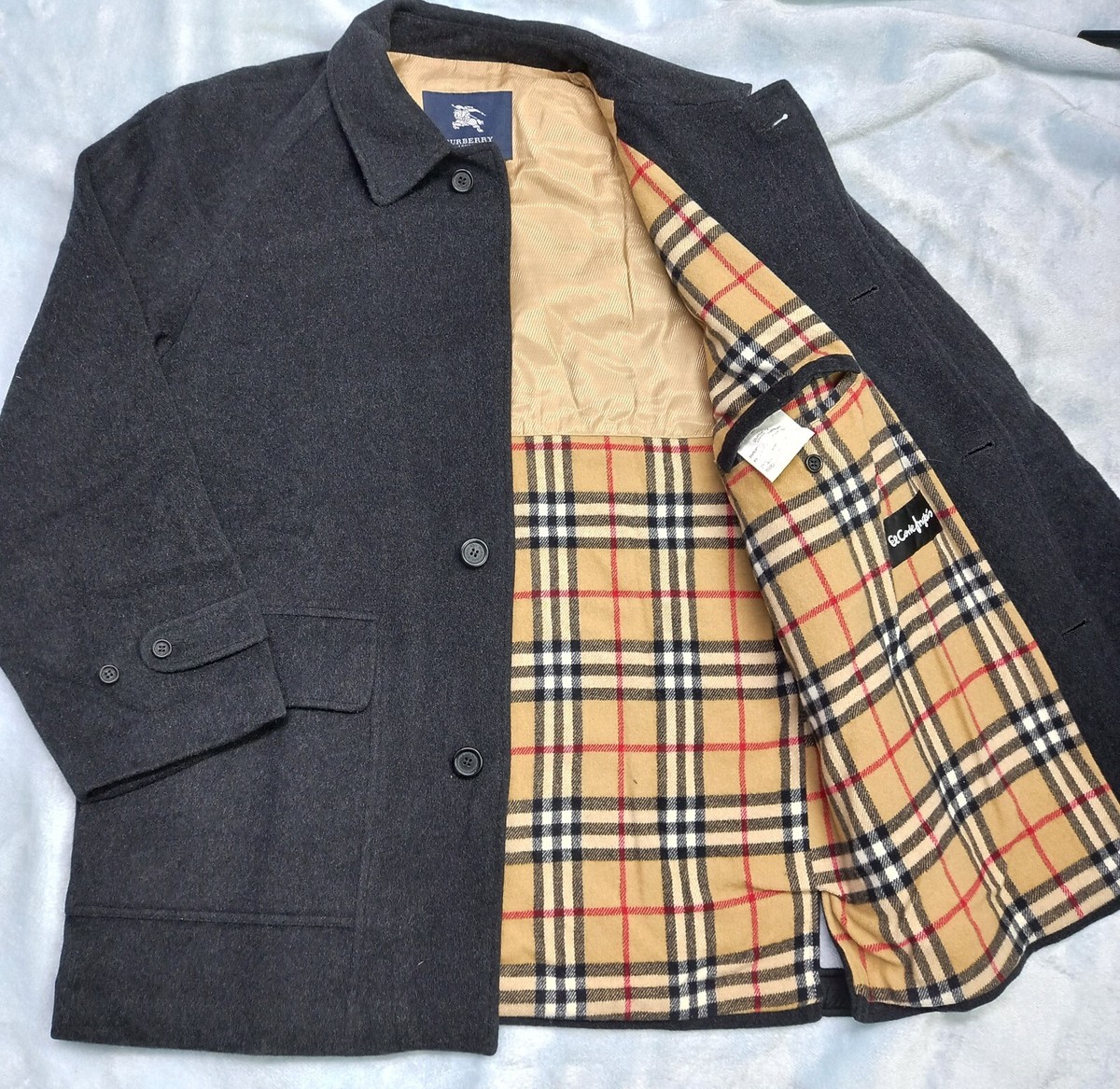ジャケット・アウター BURBERY LONDON WOOL COAT BURBERRY LONDON Overcoat Merino Wool Jacket Coat Nova Check