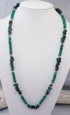 Bohemian Style Dyed Green Turquoise Beaded Long Strand Necklace