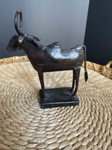 AFRICAN ART - BRONZE - BENIN STYLE WATER BUFFALO - Picture 8 of 15