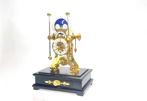 English Harrison Style Grasshopper Fusee Double Pendulum Skeleton Sea Clock - Video 1 of 1