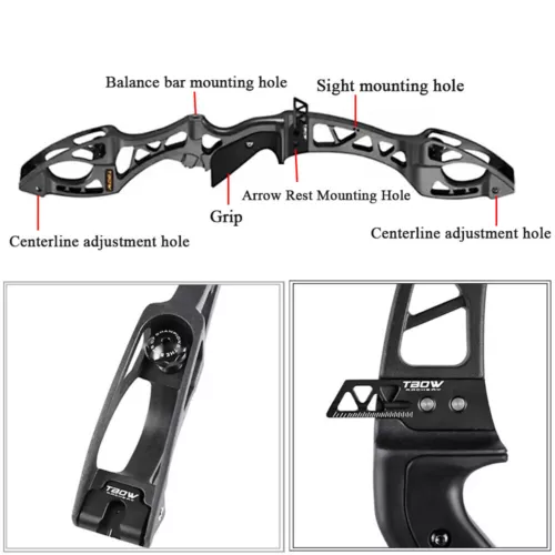 Elevador de arco recurvo 20-40 lb 25" interfaz F extremidades derribo tiro con arco deportes caza - Imagen 5 de 17