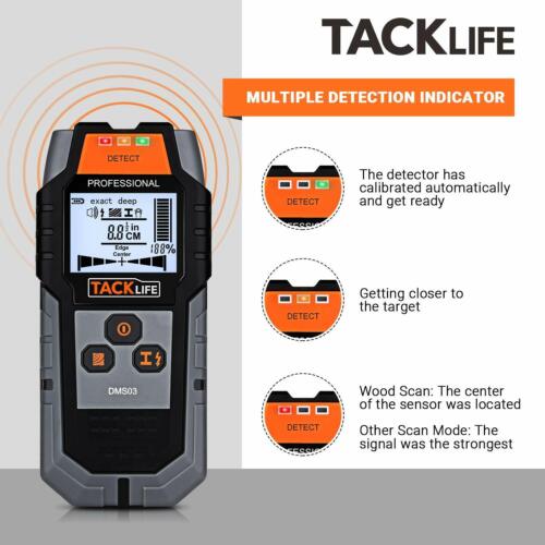 Tacklife Nietenfinder Wandscanner, 4 in 1 Center Funding elektronischer Wanddetektor - Bild 5 von 9
