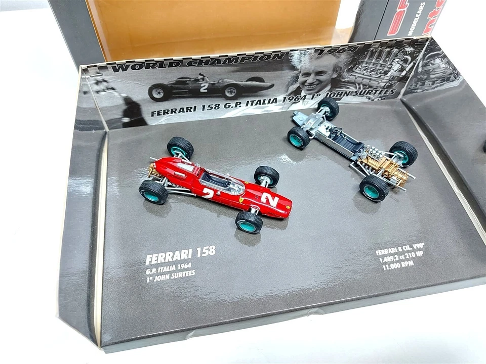Cofanetto Ferrari 158 GP Italia F1 1964 J. Surtees World Champion - 1/43 Brumm - Immagine 4 di 4