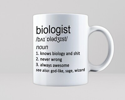 Biologe weiß 11 Unzen Becher Biologie Wissenschaft Fach Schule cooles Geschenk Kaffee Tee Tasse