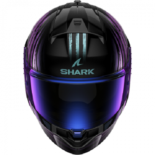 CASCO INTEGRALE MOTO SHARK RIDILL 2 ASSYA NERO VIOLA GLITTER KXK TAGLIA M - Picture 2 of 3