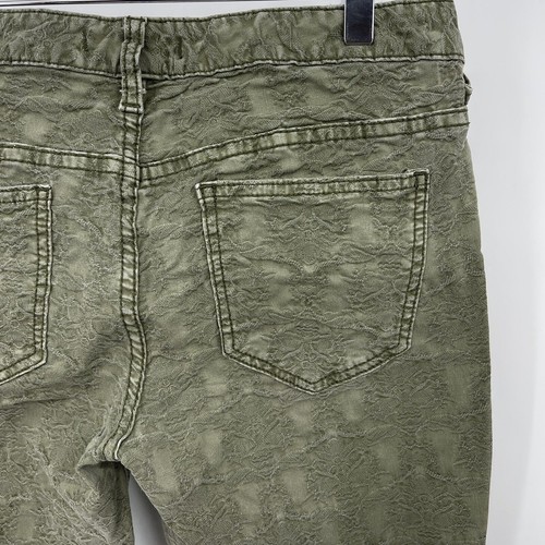Free People Women’s Size 28 Olive Green Jacquard Textured Skinny Ankle Jeans - Picture 8 of 11