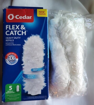 (5) FIVE COUNT O'Cedar Flex & Catch Heavy Duty Dust Refills DRY 9.25'' x 3.86''