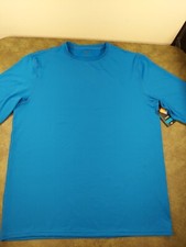 DBX Swim Men's XL Blue Rash Guard Short Sleeve Shirt UPF 50 NEW