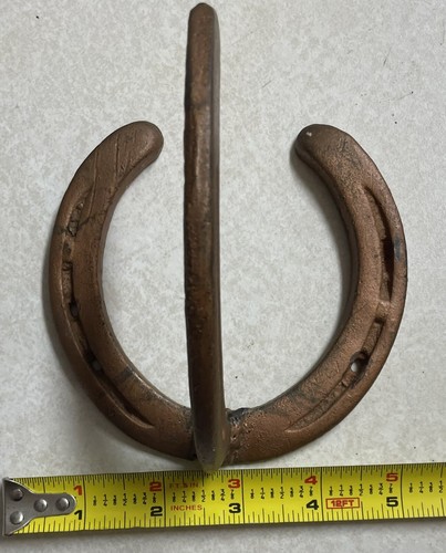 Real Horse Shoe Wall Hook Metal Hanger Rack Hat Tack Western Americana Cowboy - Picture 6 of 6
