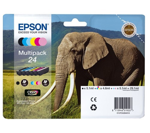Genuine Epson 24 Multipack T2428 XP-950 XP-860 XP-760 XP55 Elephant free deliver - Picture 17 of 24