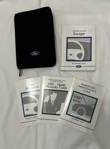 2002 Ford Escape Owners Manual, Warranty, 4 Wheeling & Maintenance Guides w/Case