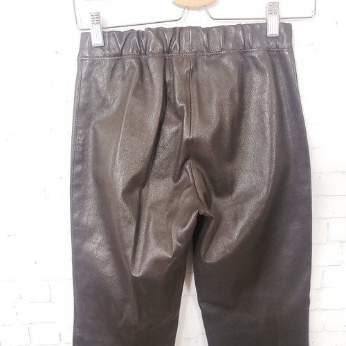 Pantaloni Joseph Designer 100% pelle di agnello pelle di agnello taglia FR 38 US 6 marrone scuro - Foto 5 di 11