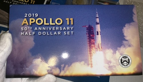 RARE Pop 63 APOLLO 11 50TH Anniv PCGS FDOI Reverse-PR70 Kennedy 50c OGP 2-Coins - Picture 9 of 11
