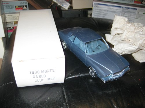 Vintage 1980 Chevrolet Monte Carlo Promo Car in metallic blue with box - Picture 1 of 4