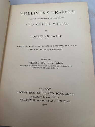 Gullivers Reisen von Jonathan Swift 1890 - vergoldete Deko HB - andere Werke - Bild 5 von 8