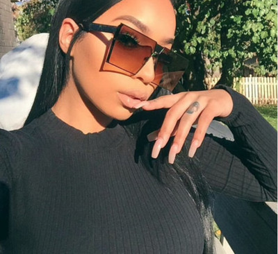 oversized rimless sunglasses