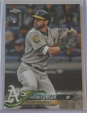 Dustin Fowler 2018 Topps Chrome Update Series Rookie Card MLB Oakland A’s. rookie card picture