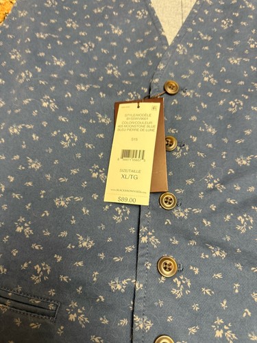 Black Brown 1826 Vest Mens Sz XL 405 Moonstone Blue NEW NWT - Picture 2 of 6