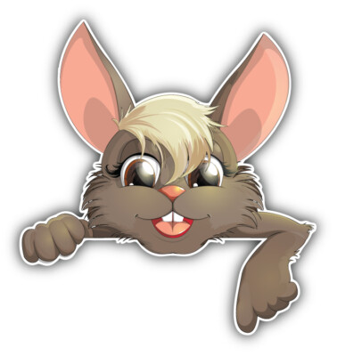 10cm car sticker decal laptop color Sch?ner Easter bunny toon comic h2234