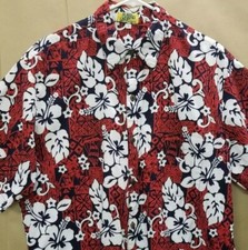Maui Legend no ka oi Hawaiian Aloha camp shirt Mens Large 44-48 Red USA made EUC