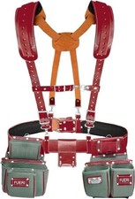 FUERI Tool Belt with Suspender Heavy Duty Nylon Leather Bags Pouches Holder Belt