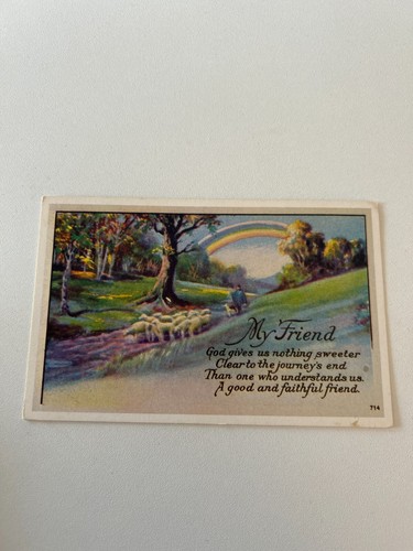 My Friend, Vintage Friendship Postcard